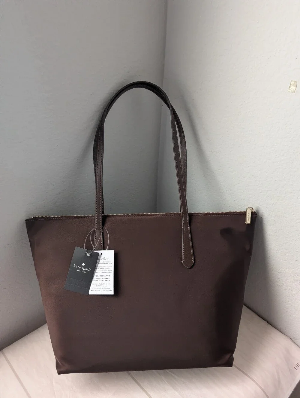 NWT Kate Spade KC455 Kitt Medium Nylon Tote in Hot Fudge